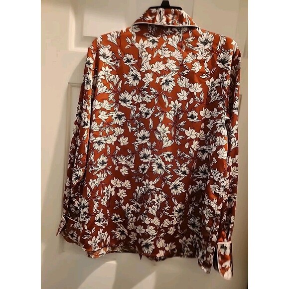 LA LIGNE For Target L Brown Floral Button Front Shirt Women - Picture 4 of 6